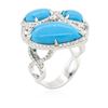Image 3 : 14KT White Gold Turquoise and Diamond Ring