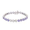 Image 1 : 14KT White Gold 9.20 ctw Tanzanite and Diamond Bracelet