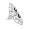 Image 2 : 14KT White Gold 1.98 ctw Sapphire and Diamond Ring