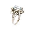 Image 3 : 14KT White Gold 3.51 ctw Aquamarine and Diamond Ring
