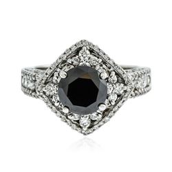 14KT White Gold 5.25 ctw Black Diamond Ring