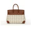 Image 4 : Authentic Vintage Hermes 35cm Birkin Bag in Two-Tone Canvas Barenia with Palladi