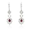 Image 1 : 18KT White Gold 1.34 ctw Ruby and Diamond Earrings