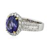 Image 2 : 14KT White Gold 3.03 ctw Tanzanite and Diamond Ring