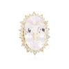 Image 1 : 14KT Yellow Gold GIA Certified 37.12 ctw Kunzite and Diamond Ring