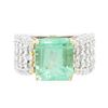 Image 1 : 14KT Two-Tone Gold 5.97 ctw Emerald and Diamond Ring