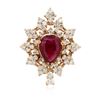 Image 1 : 14KT Rose Gold 3.14 ctw Ruby and Diamond Ring