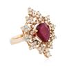 Image 2 : 14KT Rose Gold 3.14 ctw Ruby and Diamond Ring