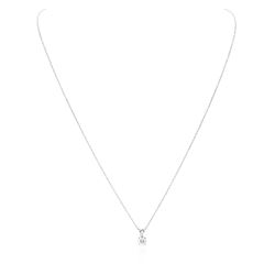 14KT White Gold 0.44 ctw Diamond Pendant With Chain