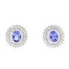 Image 1 : 14KT White Gold 2.44 ctw Tanzanite and Diamond Stud Earrings