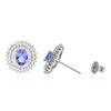 Image 2 : 14KT White Gold 2.44 ctw Tanzanite and Diamond Stud Earrings