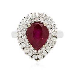 14KT White Gold 3.22 ctw Ruby and Diamond Ring