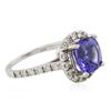 Image 2 : 14KT White Gold 4.08 ctw Tanzanite and Diamond Ring