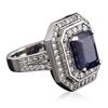 Image 2 : 14KT White Gold 4.44 ctw Sapphire and Diamond Ring