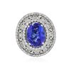 Image 1 : 18KT White Gold 5.38 ctw Tanzanite and Diamond Ring