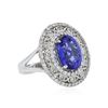Image 2 : 18KT White Gold 5.38 ctw Tanzanite and Diamond Ring