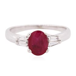 14KT White Gold 1.32 ctw Ruby and Diamond Ring