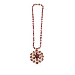 14KT Yellow Gold 71.33 ctw Ruby Necklace