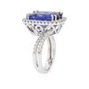 Image 3 : 18KT White Gold GIA Certified 10.65 ctw Tanzanite and Diamond Ring