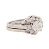 Image 2 : 14KT White Gold 1.12 ctw Diamond Ring and Guard