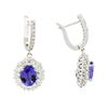 Image 2 : 14KT White Gold 4.36 ctw Tanzanite and Diamond Earrings