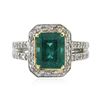 Image 1 : 18KT White Gold 2.77 ctw Emerald and Diamond Ring