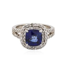 14KT White Gold 2.53 ctw Tanzanite and Diamond Ring