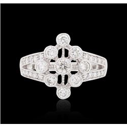 14KT White Gold 0.85 ctw Diamond Ring