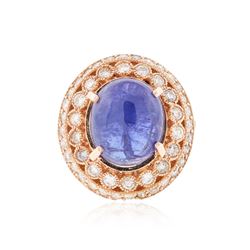 14KT Rose Gold 9.72 ctw Tanzanite and Diamond Ring