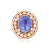 Image 1 : 14KT Rose Gold 9.72 ctw Tanzanite and Diamond Ring