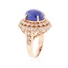 Image 3 : 14KT Rose Gold 9.72 ctw Tanzanite and Diamond Ring