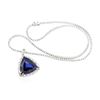 Image 1 : 14KT White Gold GIA Certified 46.34 ctw Tanzanite and Diamond Pendant With Chain
