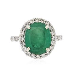 14KT White Gold 4.33 ctw Emerald and Diamond Ring