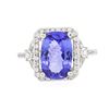 Image 1 : 14KT White Gold 3.34 ctw Tanzanite and Diamond Ring