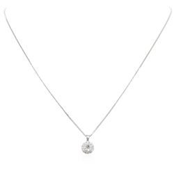 14KT White Gold 1.08 ctw Diamond Pendant With Chain