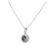 Image 3 : 14KT White Gold 1.49 ctw Tanzanite and Diamond Pendant With Chain