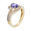 Image 3 : 14KT Yellow Gold 0.80 ctw Tanzanite and Diamond Ring