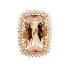 Image 1 : 14KT Rose Gold GIA Certified 40.64 ctw Morganite and Diamond Ring