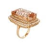 Image 3 : 14KT Rose Gold GIA Certified 40.64 ctw Morganite and Diamond Ring