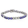 Image 1 : 14KT White Gold 13.26 ctw Tanzanite and Diamond Bracelet