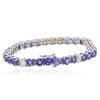 Image 2 : 14KT White Gold 13.26 ctw Tanzanite and Diamond Bracelet