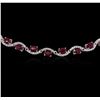 Image 2 : 14KT White Gold 23.04 ctw Ruby and Diamond Necklace