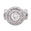 Image 1 : 14KT White Gold GIA Certified 3.01 ctw Diamond Ring