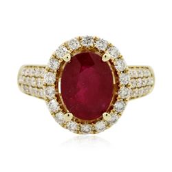 14KT Yellow Gold 3.03 ctw Ruby and Diamond Ring