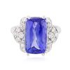 Image 1 : 14KT White Gold 7.07 ctw Tanzanite and Diamond Ring