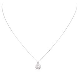 14KT White Gold 0.96 ctw Diamond Pendant With Chain