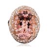 Image 1 : 14KT Rose Gold 12.12 ctw Morganite and Diamond Ring