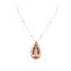 Image 1 : 14KT Rose Gold GIA Certified 37.76 ctw Morganite and Diamond Pendant With Chain