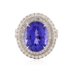 14KT White Gold 8.01 ctw Tanzanite and Diamond Ring