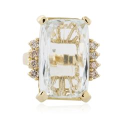 14KT Yellow Gold 11.26 ctw Aquamarine and Diamond Ring